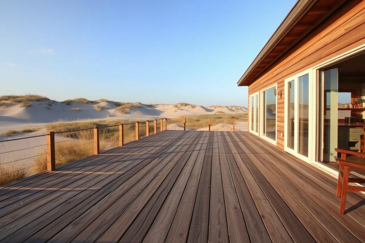 Stor træterrasse ved sommerhus – eksempelbillede indtil projektfoto indsættes